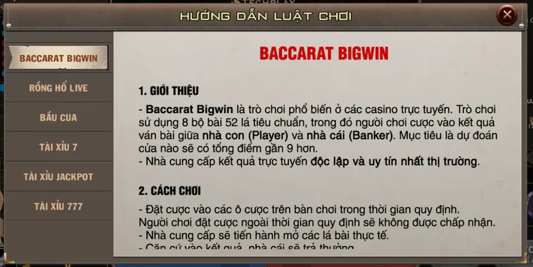 Trải Nghiệm Đỉnh Cao Baccarat BigWin Livestream Tại B52 Club Đầy Kịch Tính