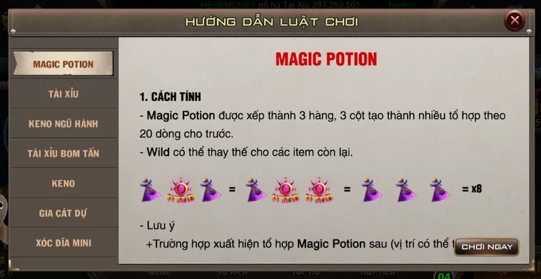 Khám Phá Trò Chơi Minigame Magic Potion Tại B52 Club Đầy Thú Vị