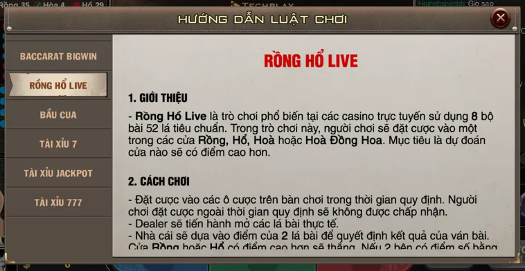 Trải Nghiệm Rồng Hổ BigWin Livestream Tại B52 Club Đỉnh Cao Nhất