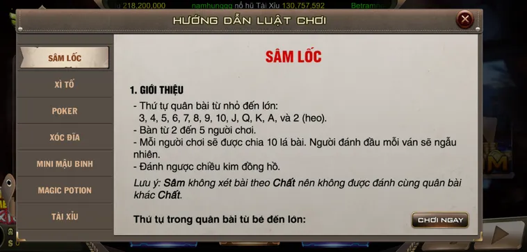 Trải Nghiệm Đỉnh Cao Khi Tham Gia Sâm Lốc Tại B52 Club Uy Tín