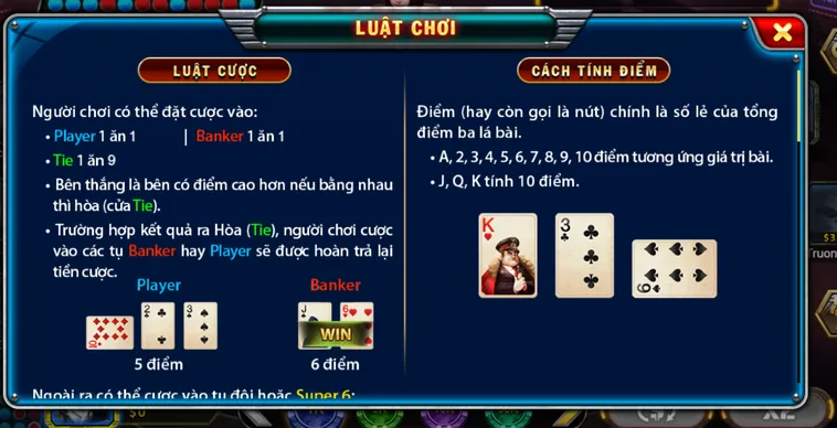 Super Baccarat 6 Tại B52 Club Đỉnh Cao Của Game Bài Trí Tuệ Thế Giới