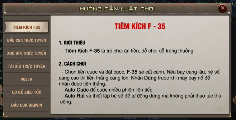 Chinh Phục Siêu Phẩm Minigame Tiêm Kích F35 Tại B52 Club Nhận Thưởng Lớn